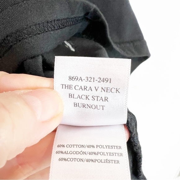 RAILS CARA BLACK STAR BURNOUT SHORT SLEEVE V-NECK T-SHIRT WOMENS SZ MEDIUM - Picture 9 of 11